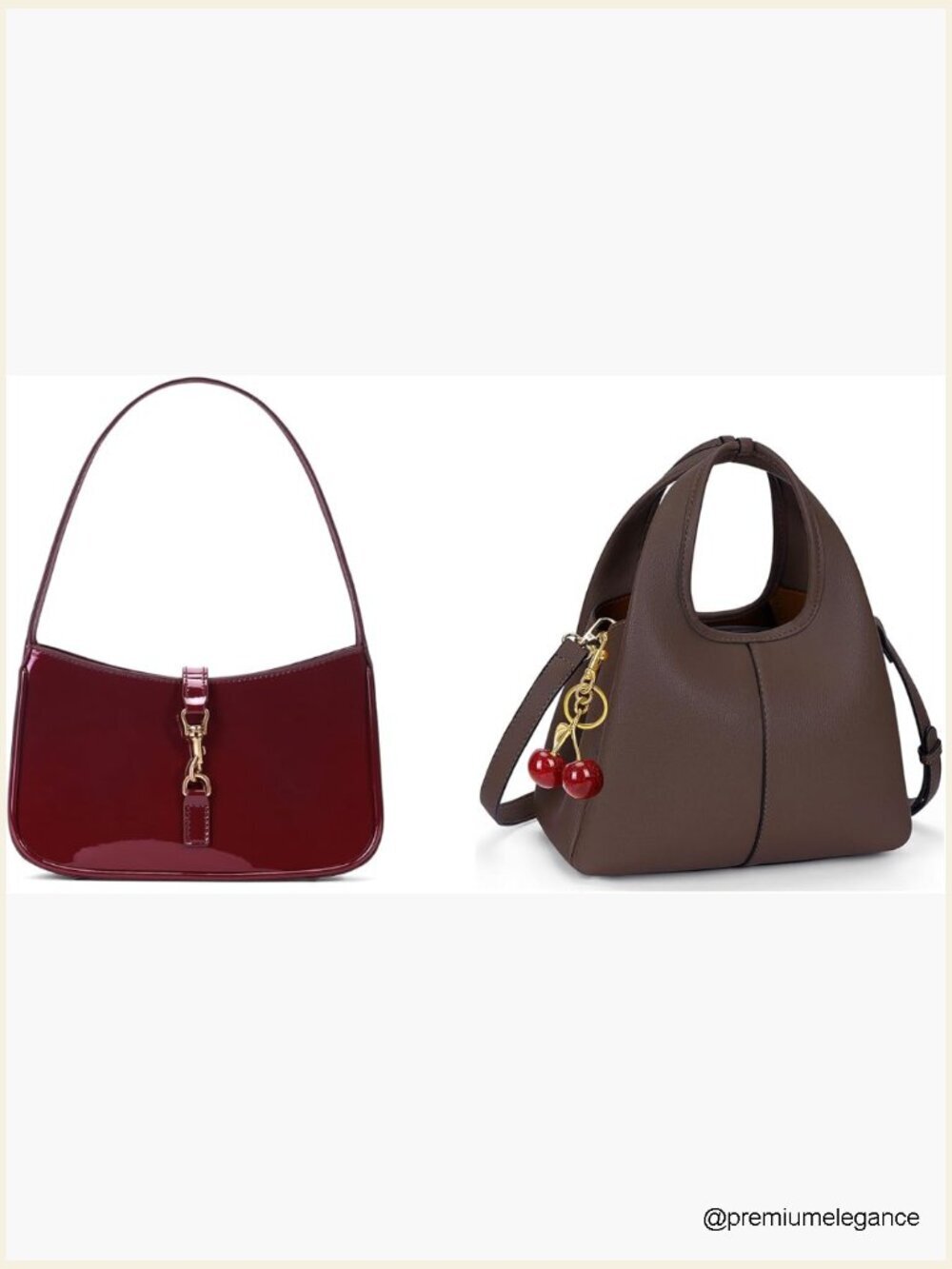 Burgundy Coffee Shoulder Bag for Women Designer Purse